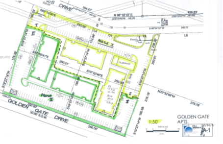 A layout of the Golden Gate Apartments